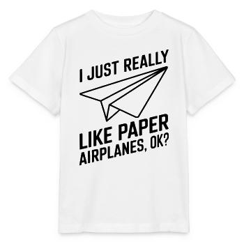 Avion en papier disant blague Avion en papier cadeau - T-shirt bio MINI CREATOR Stanley/Stella Enfant - blanc - Devant - Maike (125cm)