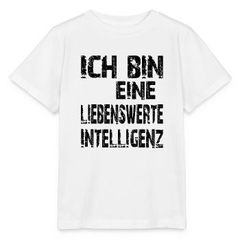 KI Spruch Ich bin eine liebenswerte Intelligenz - Stanley/Stella Kinder T-Shirt MINI CREATOR  - Weiß - Vorne - Maike (125cm)