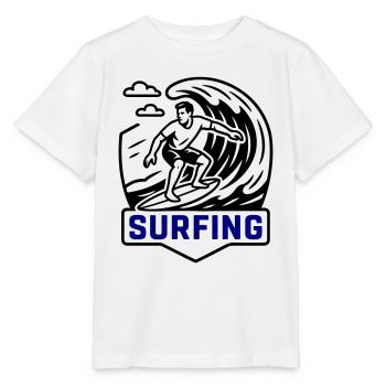 Surfeur symbole surfeur - T-shirt bio MINI CREATOR Stanley/Stella Enfant - blanc - Devant - Maike (125cm)