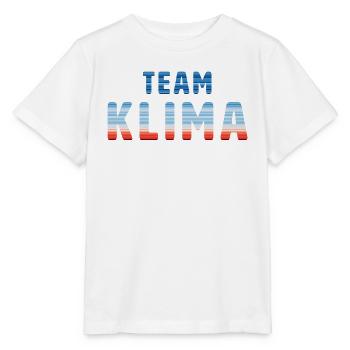 Team Klima | Warming Stripes - Stanley/Stella Kinder T-Shirt MINI CREATOR  - Weiß - Vorne - Maike (125cm)