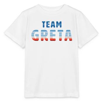 Team Greta | Warming Stripes - Stanley/Stella Kinder T-Shirt MINI CREATOR  - Weiß - Vorne - Maike (125cm)