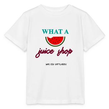 Qu’est-ce qu’un magasin de jus | denglisch | What a juice shop - T-shirt bio MINI CREATOR Stanley/Stella Enfant - blanc - Devant - Maike (125cm)