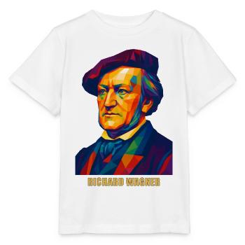 WPAP Polygon Portrait Richard Wagner Komponist - Stanley/Stella Kinder T-Shirt MINI CREATOR  - Weiß - Vorne - Maike (125cm)