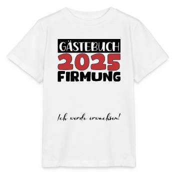 Confirmation 2025 Guest Book Gift Girls Boys - Stanley/Stella MINI CREATOR Kids’ T-Shirt - white - Front - Maike (125cm)