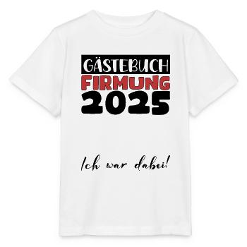 Confirmation 2025 Guest Book Gift Girls Boys - Stanley/Stella MINI CREATOR Kids’ T-Shirt - white - Front - Maike (125cm)