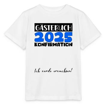 Confirmation 2025 Guest Book Decoration Girls Boys - Stanley/Stella MINI CREATOR Kids’ T-Shirt - white - Front - Maike (125cm)