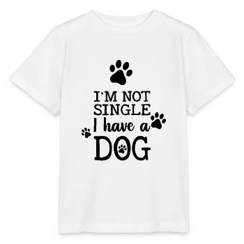 I am not single and have a dog - Stanley/Stella MINI CREATOR Kids’ T-Shirt - white - Front - Maike (125cm)