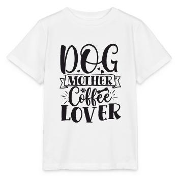 Dog mother coffee lover - Stanley/Stella MINI CREATOR Kids’ T-Shirt - white - Front - Maike (125cm)
