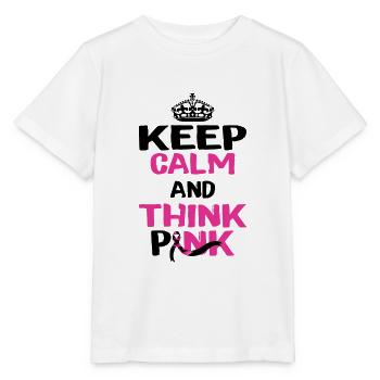 Restez calme et pensez rose - T-shirt bio MINI CREATOR Stanley/Stella Enfant - blanc - Devant - Maike (125cm)