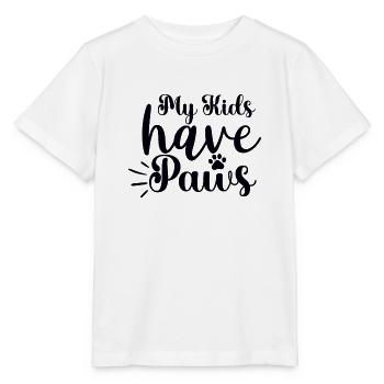 My children have paws - Stanley/Stella MINI CREATOR Kids’ T-Shirt - white - Front - Maike (125cm)