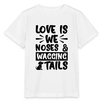 Liebe ist ein wedelnder Schwanz - Stanley/Stella Kinder T-Shirt MINI CREATOR  - Weiß - Vorne - Maike (125cm)