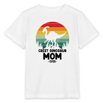 Crest Dinosaurier Mama für Parasaurolophus - Stanley/Stella Kinder T-Shirt MINI CREATOR  - Weiß - Vorne - Maike (125cm)