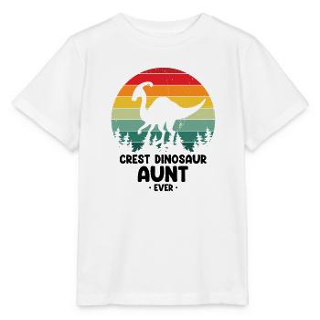 Crest Dinosaurier Tante für Parasaurolophus - Stanley/Stella Kinder T-Shirt MINI CREATOR  - Weiß - Vorne - Maike (125cm)