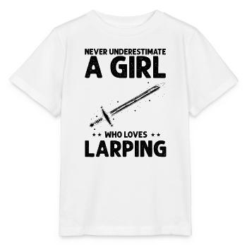Citation de jeu de rôle pour Larper et Larp - T-shirt bio MINI CREATOR Stanley/Stella Enfant - blanc - Devant - Maike (125cm)