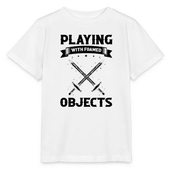 Citation de jeu de rôle pour Larper et Larp - T-shirt bio MINI CREATOR Stanley/Stella Enfant - blanc - Devant - Maike (125cm)