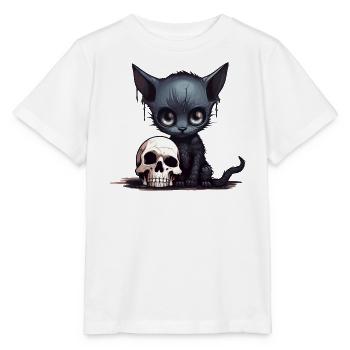 Chaton Emo mignon - T-shirt bio MINI CREATOR Stanley/Stella Enfant - blanc - Devant - Maike (125cm)