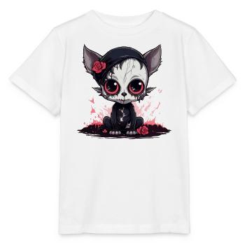 Chaton gothique Emo mignon - T-shirt bio MINI CREATOR Stanley/Stella Enfant - blanc - Devant - Maike (125cm)