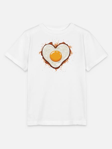 Spiegelei mit Herz - Stanley/Stella Kinder T-Shirt MINI CREATOR  - Weiß