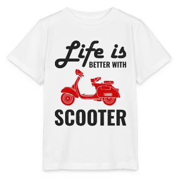 Roller Fahrer Scootering Motorrad Moped Lustig - Stanley/Stella Kinder T-Shirt MINI CREATOR  - Weiß - Vorne - Maike (125cm)