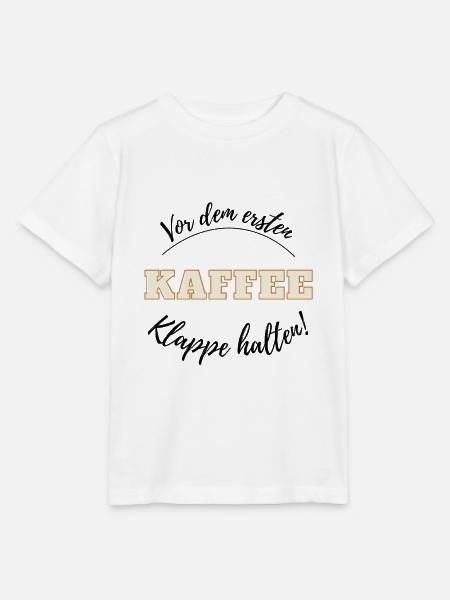 Vor dem ersten Kaffee - Notwehr - Klappe halten - Stanley/Stella Kinder T-Shirt MINI CREATOR  - Weiß
