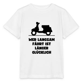 Passionierter Rollerfahrer oder Mofafahrer - Stanley/Stella Kinder T-Shirt MINI CREATOR  - Weiß - Vorne - Maike (125cm)