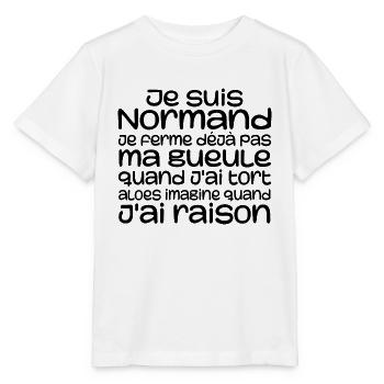 Normande Je Ferme Pas Ma Gueule Normandie Humour - T-shirt bio MINI CREATOR Stanley/Stella Enfant - blanc - Devant - Maike (125cm)