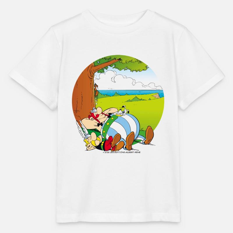 Asterix & Obelix Machen Siesta Mit Idefix - Stanley/Stella Kinder T-Shirt MINI CREATOR  - Weiß