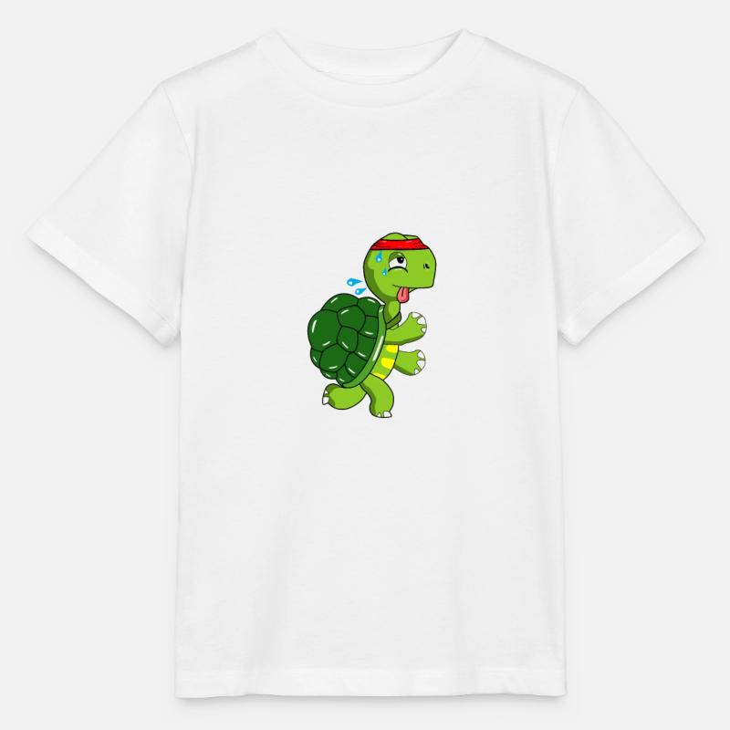 Tortue de jogging - T-shirt bio MINI CREATOR Stanley/Stella Enfant - blanc
