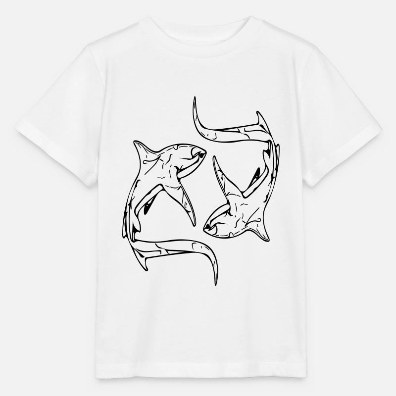 Requins renards élégants en cercle - T-shirt bio MINI CREATOR Stanley/Stella Enfant - blanc