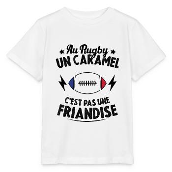 Au Rugby Un Caramel C'est Pas Une Friandise - T-shirt bio MINI CREATOR Stanley/Stella Enfant - blanc - Devant - Maike (125cm)