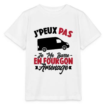 J'peux pas j'me barre en fourgon aménagé - T-shirt bio MINI CREATOR Stanley/Stella Enfant - blanc - Devant - Maike (125cm)