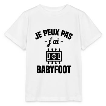 Je peux pas j'ai babyfoot humour cadeau - T-shirt bio MINI CREATOR Stanley/Stella Enfant - blanc - Devant - Maike (125cm)