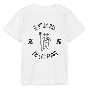 Je Peux Pas J'ai Les Foins - T-shirt bio MINI CREATOR Stanley/Stella Enfant - blanc - Devant - Maike (125cm)