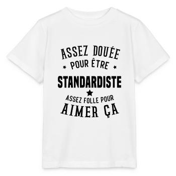 Assez douée pour être standardiste assez folle - T-shirt bio MINI CREATOR Stanley/Stella Enfant - blanc - Devant - Maike (125cm)