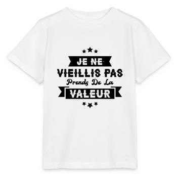 Je ne vieillis pas, je prends de la valeur - T-shirt bio MINI CREATOR Stanley/Stella Enfant - blanc - Devant - Maike (125cm)