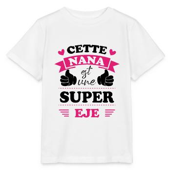 Cette nana est une super eje, Humour cadeau nana - T-shirt bio MINI CREATOR Stanley/Stella Enfant - blanc - Devant - Maike (125cm)