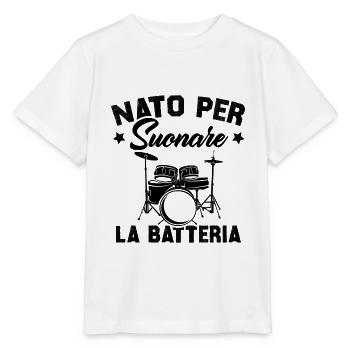 Né pour jouer de la batterie - T-shirt bio MINI CREATOR Stanley/Stella Enfant - blanc - Devant - Maike (125cm)