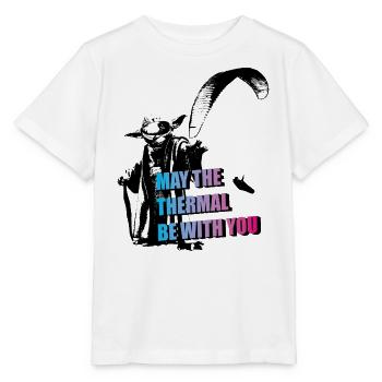 May the thermal be with you Parapente parapente - T-shirt bio MINI CREATOR Stanley/Stella Enfant - blanc - Devant - Maike (125cm)