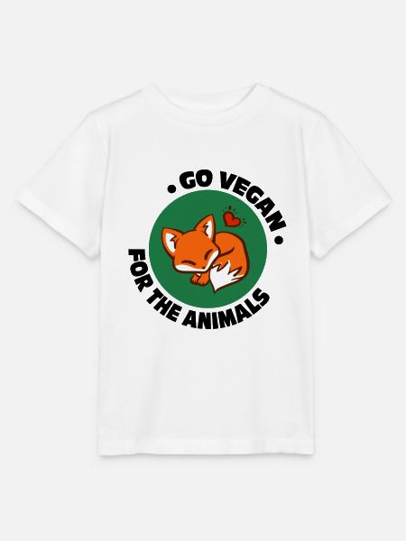 Go Vegan / For the animals / Fox - Stanley/Stella MINI CREATOR Kids’ T-Shirt - white