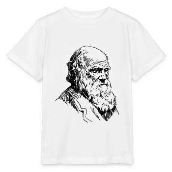 Porträt Darwin Biologie Evolutionstheorie - Stanley/Stella Kinder T-Shirt MINI CREATOR  - Weiß - Vorne - Maike (125cm)