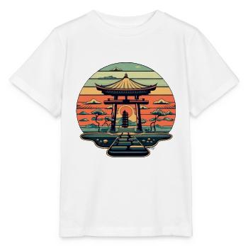Japanischer Tempel - Stanley/Stella Kinder T-Shirt MINI CREATOR  - Weiß - Vorne - Maike (125cm)