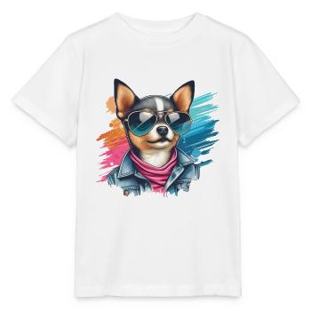 Chihuahua Splash Kunst - Stanley/Stella Kinder T-Shirt MINI CREATOR  - Weiß - Vorne - Maike (125cm)