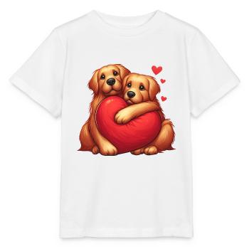 Labrador Retrievers s’étreignant - T-shirt bio MINI CREATOR Stanley/Stella Enfant - blanc - Devant - Maike (125cm)