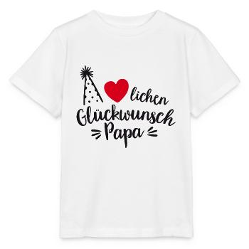 Herzlichen Glückwunsch Papa - Stanley/Stella Kinder T-Shirt MINI CREATOR  - Weiß - Vorne - Maike (125cm)