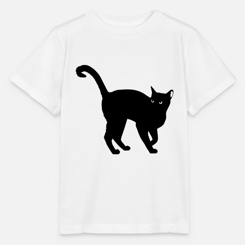 silhouette de chat noir - silhouette de chat noir - T-shirt bio MINI CREATOR Stanley/Stella Enfant - blanc