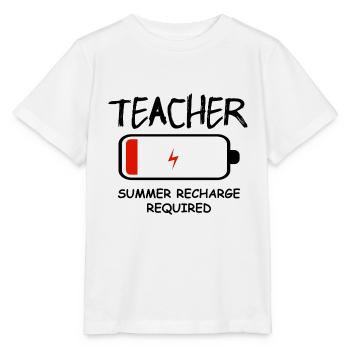 Lehrer Batterie leer Sommer aufladen - Stanley/Stella Kinder T-Shirt MINI CREATOR  - Weiß - Vorne - Maike (125cm)