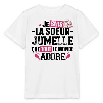 Sœur Jumelle Licorne Sœurs Famille Fille Rose Mug - T-shirt bio MINI CREATOR Stanley/Stella Enfant - blanc - Devant - Maike (125cm)