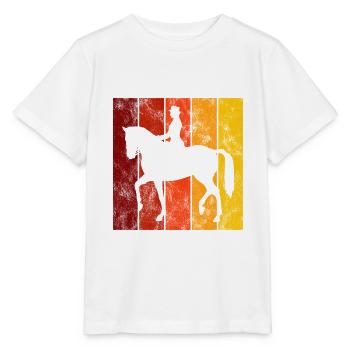 Dressur Dressurreiten Dressurreiter Reiten Pferd - Stanley/Stella Kinder T-Shirt MINI CREATOR  - Weiß - Vorne - Maike (125cm)