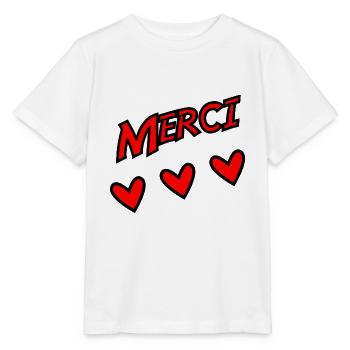 THANK YOU. THANKS. THANK YOU. ANNIVERSARY. BIRTH. - Stanley/Stella MINI CREATOR Kids’ T-Shirt - white - Front - Maike (125cm)