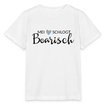 Mei Herz schlogt Boarisch - Bayern, - Stanley/Stella Kinder T-Shirt MINI CREATOR  - Weiß - Vorne - Maike (125cm)